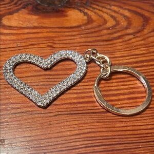 Gold and Silver Heart Keychain